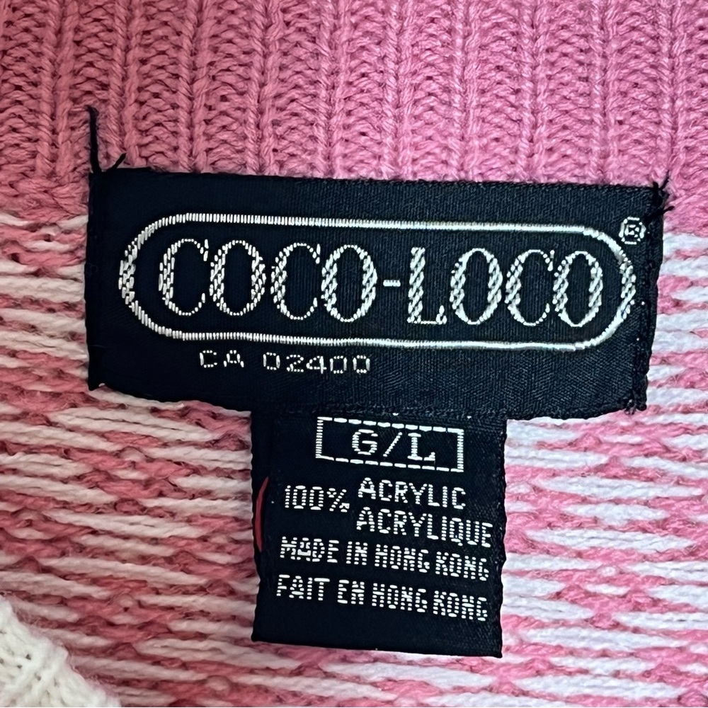 Vintage Pink Nordic Pattern Sweater Cozy Cottagecore Knit Pullover Large - Picture 5 of 12